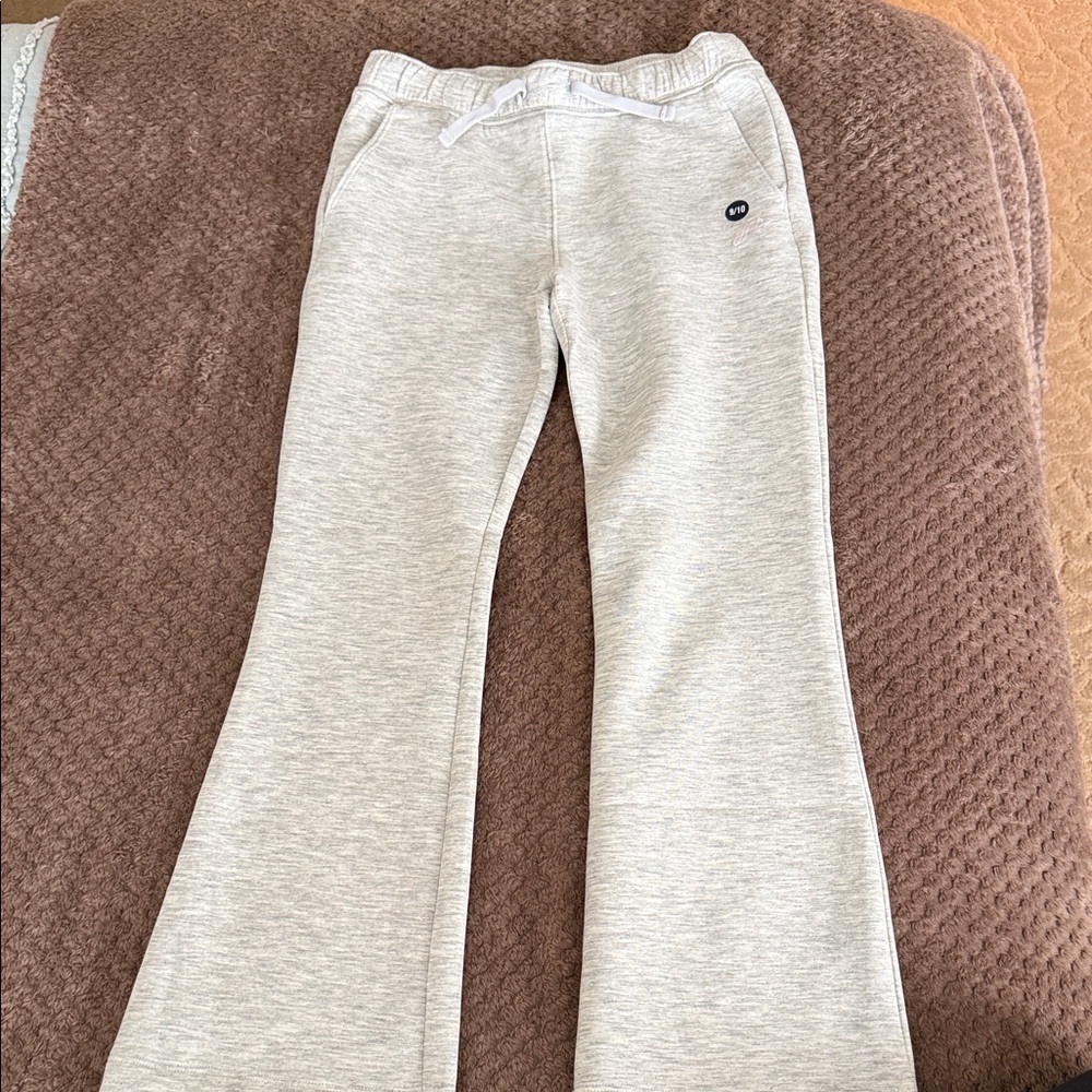 abercrombie kids light heather gray flare sweatpants